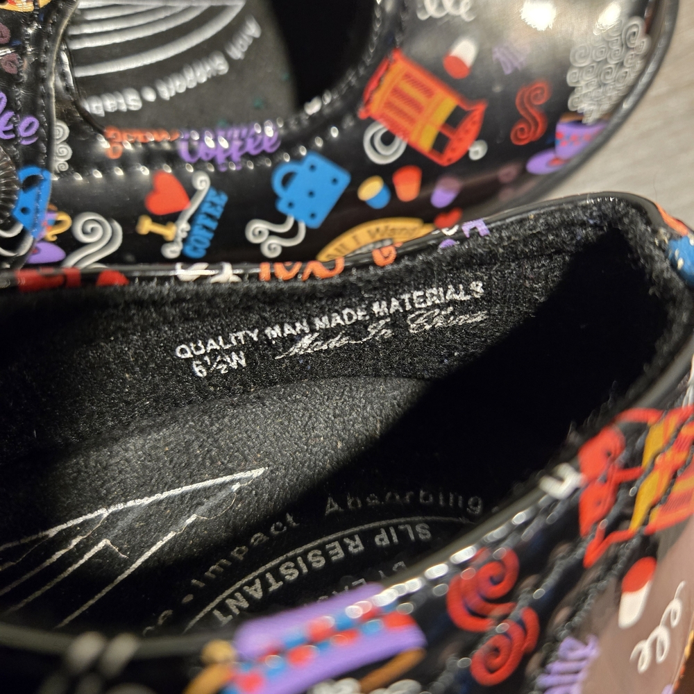 Coffee Pattern Work Shoes Non Slip - Picture 6 of 7